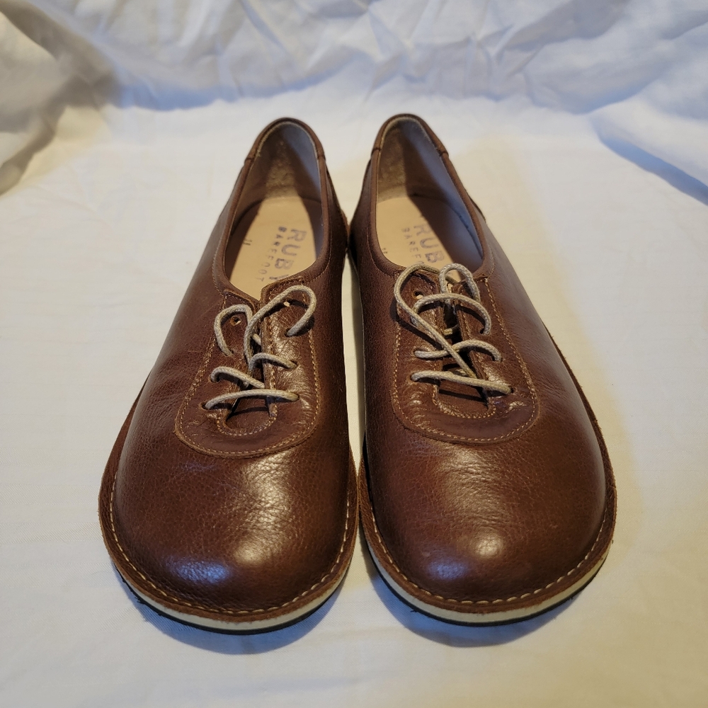 Brown Leather Women's Shoes - Ruby Barefoot Brand Size 38 7.5